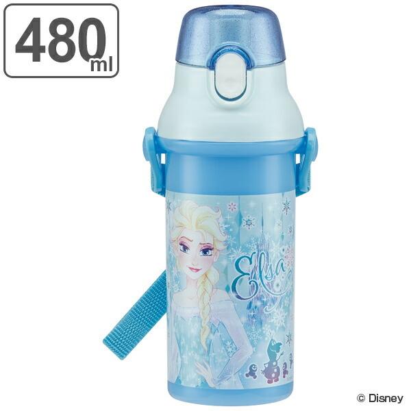 Disney（ディズニー） 水筒 エルサ 直飲みプラワンタッチボトル 480ml