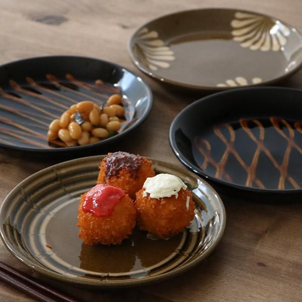 プレート 17cm スリップウェア 陶器 食器 洋食器 （ 中皿 縁高 取り皿