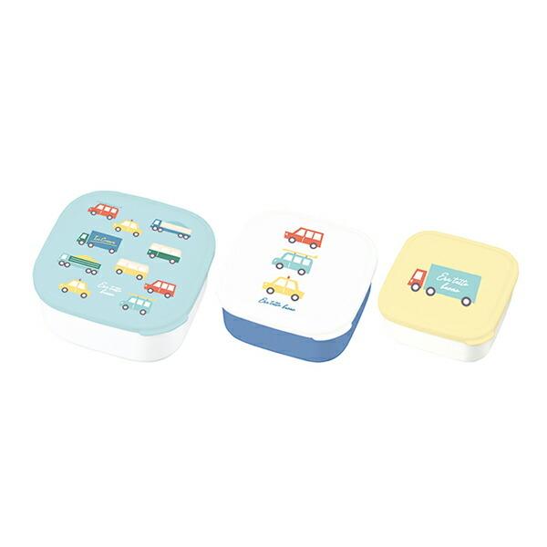 お弁当箱 シール容器 3個入 車 デザートケース （ ランチボックス