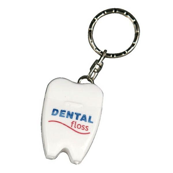 サイズ/約幅2.6×奥行1.5×高さ3.8cm※サイズ：チェーン除くフロス：約長さ15（m）内容量/1個材質/ナイロン・スチール・ポリプロピレン生産国/中国製●歯の形をしたユニークなデザインが魅力のデンタルフロスキーホルダーです。●鞄やポー...