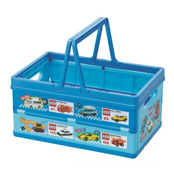 トミカ 収納ボックス 青/オレンジ コンテナ 折りたたみ 収納ボックス トミカ18 （ カゴ 籠 買物かご