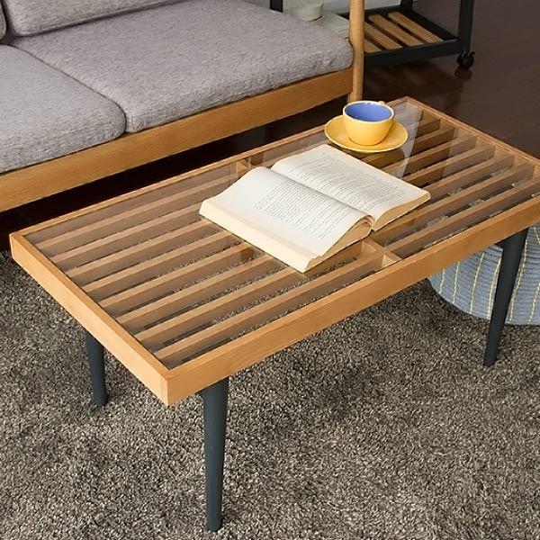 □在庫限り・入荷なし□ テーブル 長方形 幅86cm ガラス天板 天然木