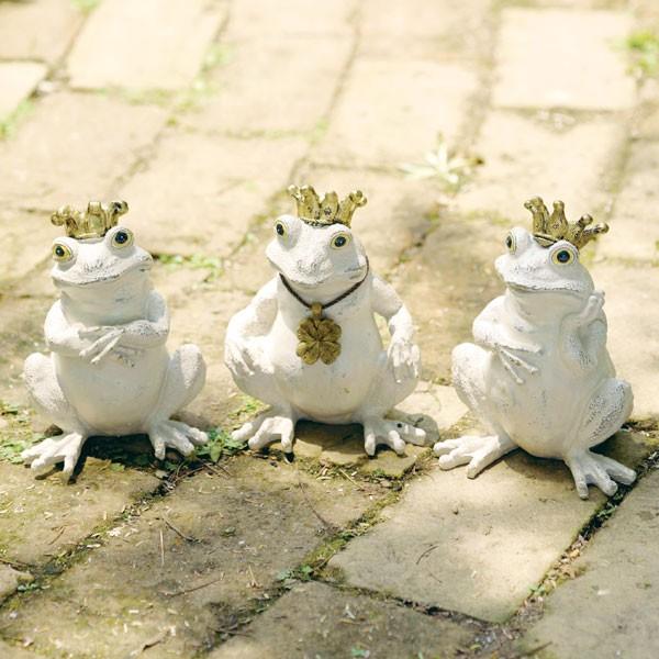 ガーデンオーナメント カエル 3個セット 置物 ガーデニング