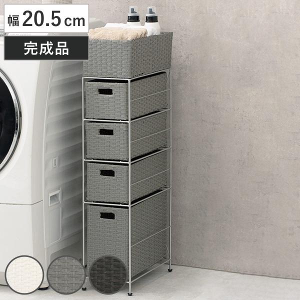 サイズ/約幅20.5×奥行40.5×高さ95.5cm内容量/1台材質/主材：スチール張地：ポリエチレン種類/ホワイト、ダークブラウン、グレー生産国/ベトナム製引き出し段数/4段アジャスター/付き組立状態/完成品●通気性が良く水回りでも使いや...