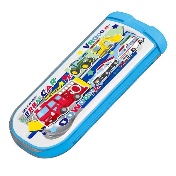 トリオセット 箸 フォーク スプーン ブルーンカー スライド式 乗り物