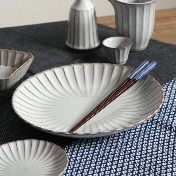 プレート 24cm 風雅 月白 皿 和食器 磁器 日本製 （ 大皿 白 食洗機