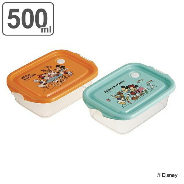 お弁当箱 シール容器 2個入 Mickey Friends ピクニック 500ml ランチボックス キャラクター 弁当箱 保存容器 レンジ対応 ミッキーマウス ミニーマウス リビングート Paypayモール店 通販 Paypayモール