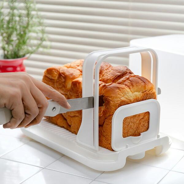パンスライサー パール金属 食パン スライサー アラモード ナイフ付 （ パン切りガイド