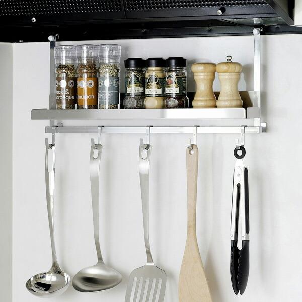 スパイスラック キッチンツールラック レンジフード用 レンジフードツールバー 調味料ラック 調味料収納 キッチンツール収納 リビングート ヤフー店 通販 Yahoo ショッピング