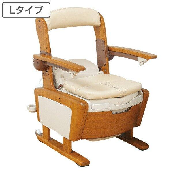 ポータブルトイレ Lタイプ はねあげ 暖房便座 温水シャワー 消臭機能