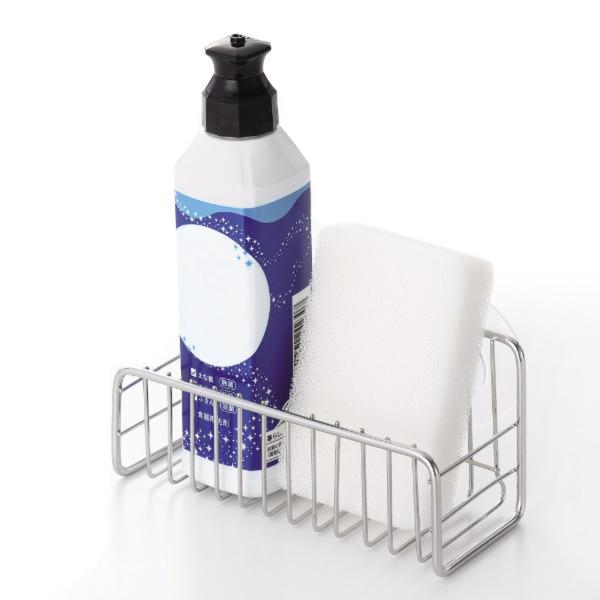 サイズ/約幅16.5×奥行7×高さ8cm※吸盤含まず重量/約140g内容量/1個材質/本体：ステンレス鋼（クロム13％、ニッケル1％）吸着盤：塩化ビニル生産国/中国製耐荷重/0.3kg●アットアクアシリーズの吸盤付き洗剤・スポンジラックです...