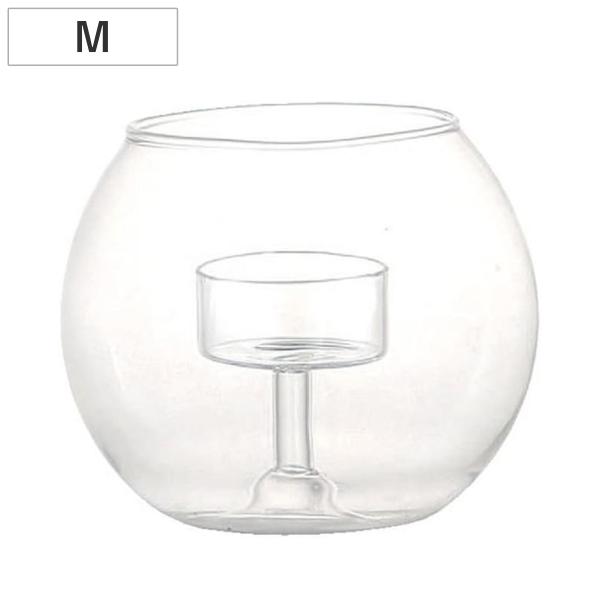 サイズ/約高さ10cm直径：約12cmホルダー部分：約直径4cm内容量/1個材質/ガラス生産国/中国製●丸い形状のガラス製キャンドルホルダーです。●ガラスの中にはキャンドル用のスタンドホルダーが付いています。●ガラス越しに灯したキャンドルの...