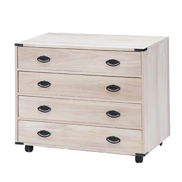 キャスター付チェスト4段幅75収納箪笥タンスたんすサイドボード