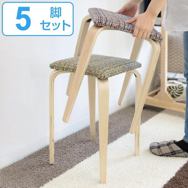 木製スタッキングスツール5脚 木製スタッキングスツール5脚
