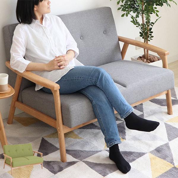 定価¥25,280 木製 天然木 布張り ファブリック ソファー
