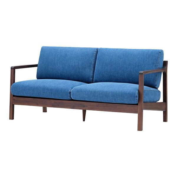 ソファ 2.5人掛け アカシア材フレーム Little Living 幅160cm ブルー