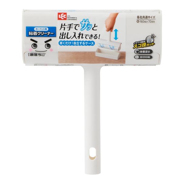 サイズ/本体：約幅18×高さ22cm付属テープ：約幅16cm×70周巻ケース：約幅18.5×奥行7.5cm内容量/本体：1個付属テープ：1巻ケース：1個材質/本体：ポリプロピレンテープ：粘着加工紙生産国/中国製●カーペット用の粘着式クリーナ...