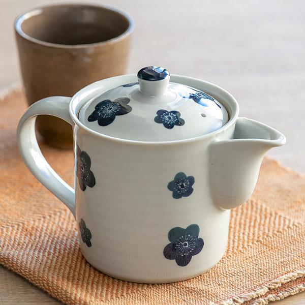 切立ポット 400ml 青小梅 茶こし付き 急須 ポット ティーポット 切立ポット 400ml 青小梅 茶こし付き 急須 ポット ティーポット