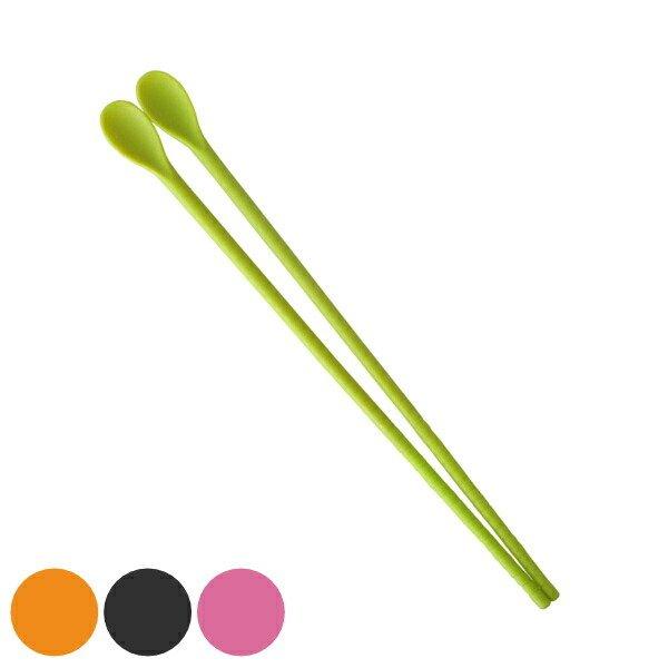 菜箸 シリコン製 COLORED シリコン菜箸 シリコーン （ 菜ばし さい箸 はし スプーン付き ミニスプーン 28cm ）