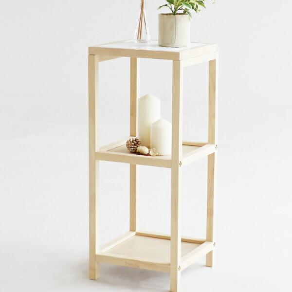 ラック 幅25cm 木製 棚 ミニラック タイル付き サイドラック （ サイド