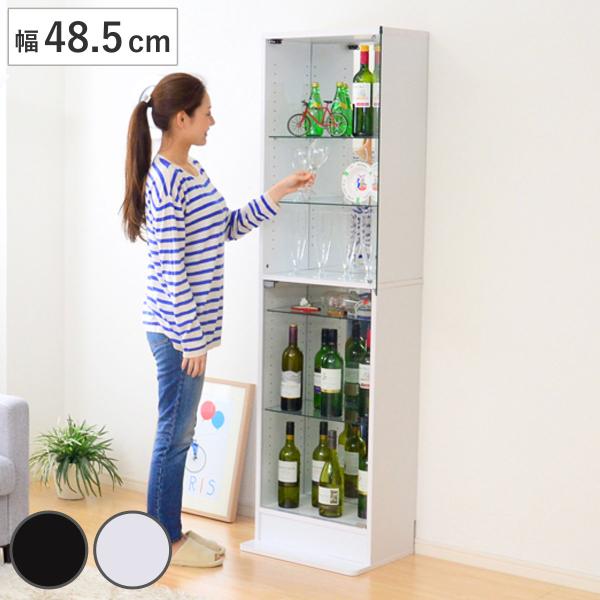 サイズ/約幅48.5×奥行39.5×高さ180cm奥行（39.5cm）はボトムステージ（10.5cm）を含む重量/約37kg内容量/1台材質/パーチクルボードMDFプリント化粧板扉・横板：強化ガラス種類/ダークブラウン、ホワイト棚板1枚あた...