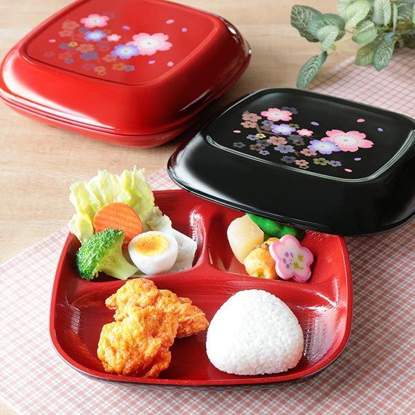 ランチプレート ふた付き 24cm うちべん 山咲桜 皿 食器 家弁