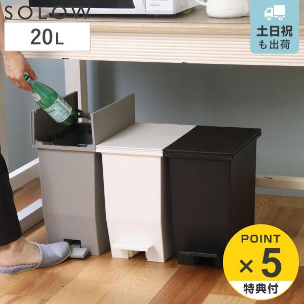 サイズ/約幅22×奥行36×高さ38cmふたを開けた時の高さ：約48cm容量/約20L内容量/1個材質/ポリプロピレン種類/ホワイト、ブラック、グレー生産国/日本製キャスター/付き●ふたが左右に分かれて両開きするので高さが限られた場所でもス...