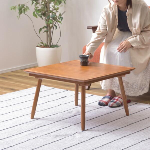 こたつ 幅60cm コンパクト コタツ テーブル 木製 天然木 小さい 炬燵 机 正方形 （ こたつテーブル センターテーブル ローテーブル 幅 60  リビングテーブル ）