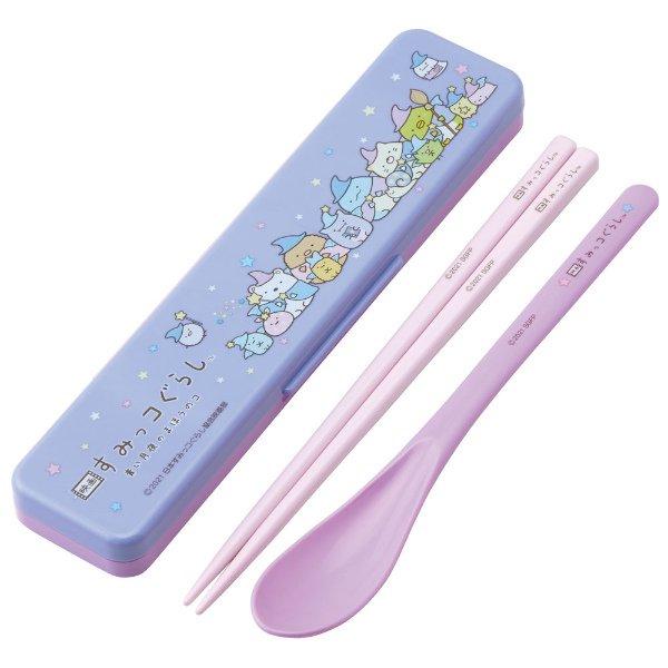 スケーター コンビセット 抗菌 箸 スプーン 18cm すみっコぐらし 青い 