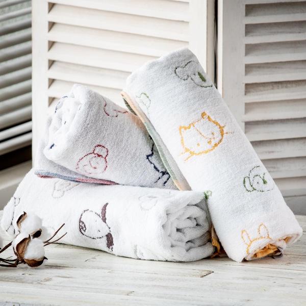 専用♥みかん⭐軽ふわ楽ちん☆マイクロ×コットン♥中バスタオル❤アニマル英語 Micro Cotton Luxury Bath Towel / マイクロコットン