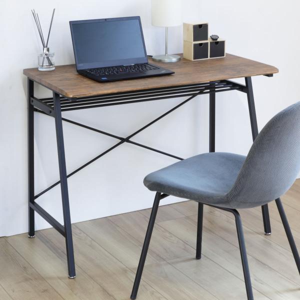 パソコンデスク 学習机 約幅80cm ヴィンテージ スチール アイアン 組立品