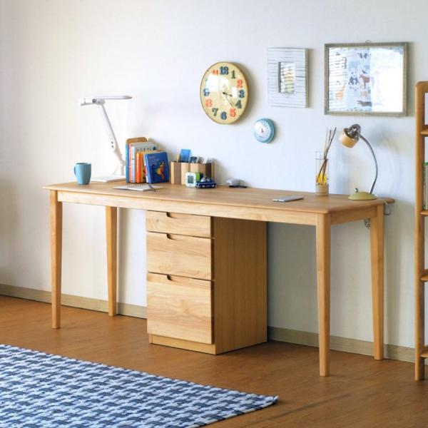 一生紀（ISSEIKI） ツインデスク 幅180cm 木製 天然木 子供用 キッズ