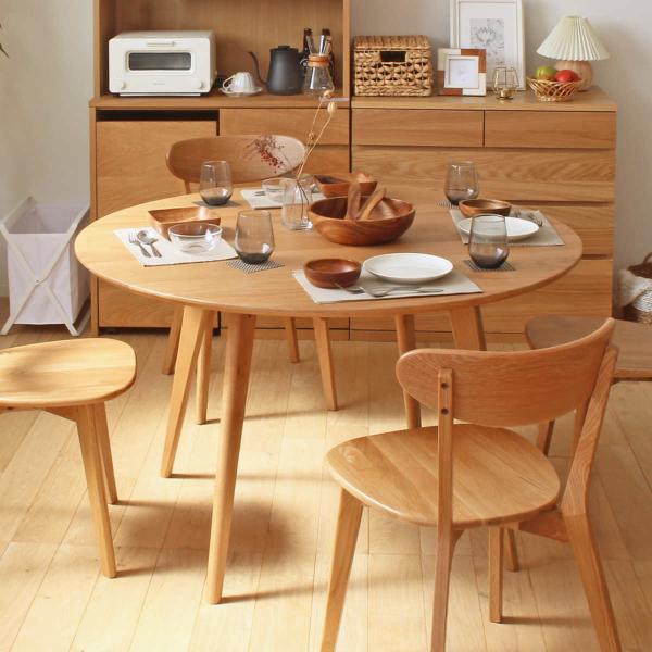 120cm 円形木製　ダイニングテーブル 岩附 ダイニングテーブル 幅120cm 円形 リバー 木製 天然木 （ オーク