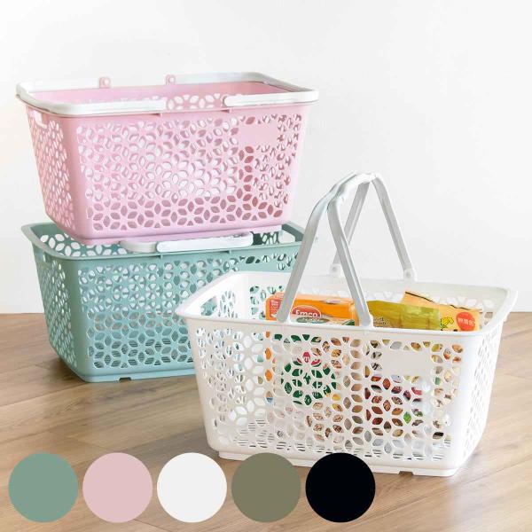 サイズ/約幅51.3×奥行35.5×高さ26cm材質/ポリプロピレン種類/グリーン、ピンク、ホワイト、カーキ、ブラック生産国/日本製スタッキング/可能耐荷重/約5kg●ハンドル積み重ねバスケット●様々な場面で使える●簡単に積み重ね可能●スタ...