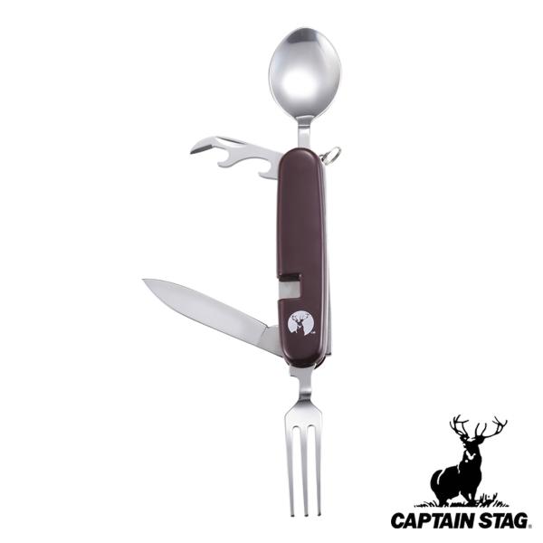 サイズ/収納時：約幅3×奥行9×高さ3cm重量/約90g内容量/1個付属品：キーリング材質/本体：ABS樹脂金属部：ステンレス鋼生産国/中国製●1本で5機能を備えた折り畳み型カトラリーです。●屋外での調理や食事に便利です。●使わない時はコン...