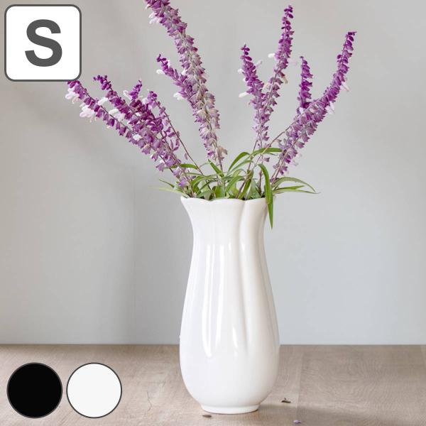 サイズ/約高さ14cm直径：約7cm内容量/1個材質/陶器種類/ブラック、ホワイト●モノトーンでシンプルなデザイン●ツヤのある陶器製●サイズ感花入れ 生花 花束 ドライフラワー グリーン インテリア ツヤあり くびれ モノトーン スリム お...