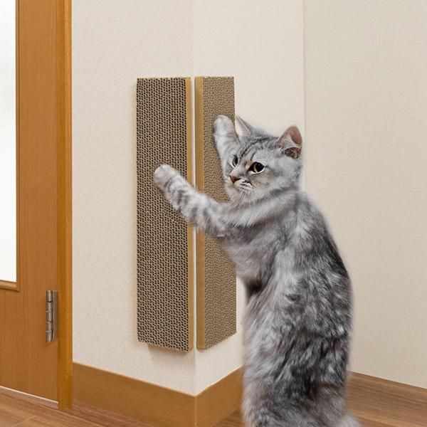 サイズ/約横10×縦45cm厚さ：約1.5cm内容量/1個材質/本体：紙吸着生地：粘着剤（アクリル系）芯材：ポリエステル吸着面：アクリル樹脂生産国/日本製●壁に貼ってはがせる猫専用の爪とぎです。●壁紙を傷つけないので賃貸でも使えます。●細い...