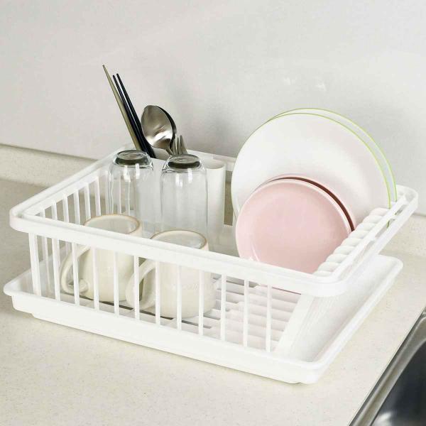 サイズ/約幅41.5×奥行30.5×高さ14cm重量/約725g内容量/1台材質/ポリプロピレン原産国/日本パーツ別耐熱温度/カゴ・水切りポケット：100度、トレー：90度●毎日使うキッチンをトータルサポート「キッチンメイト」シリーズの水切...