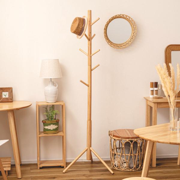 木製 ポールハンガー ナチュラル ラック 洋服 収納 コート 帽子 北欧 無垢材 木製 ポールハンガー ナチュラル ラック 洋服 収納 コート 帽子 北欧