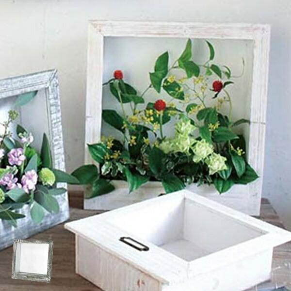 ウッドフレーム シャビー Square Big フラワーベース フレーム 花 飾り リビングート Paypayモール店 通販 Paypayモール