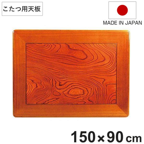 こたつ用天板 幅150cm 長方形 木製 ケヤキ突板 両面仕上 日本製 （ 座卓 天板 テーブル板 天板のみ こたつ のみ コタツ 天然木 こたつテーブル 和風 和室 コタツ天板 天板単品 取替え 交換用 ローテーブル ちゃぶ台 ） こたつ用天板 幅150cm 長方形 木製 ケヤキ突板 日本製 （ 座卓 天板