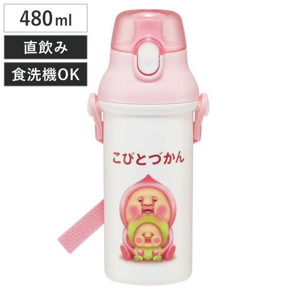 スケーター 水筒 480ml 抗菌直飲プラボトル こびとづかん 桃尻 （ 子供