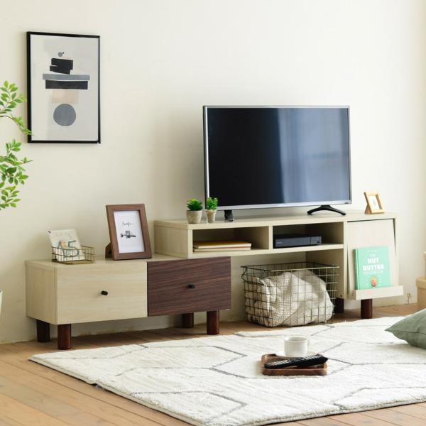 テレビ台 伸縮式 ツートーン 幅105〜170cm ( テレビラック TV台 テレビ台 伸縮式 ツートーン 幅105〜170cm ( テレビラック TV台