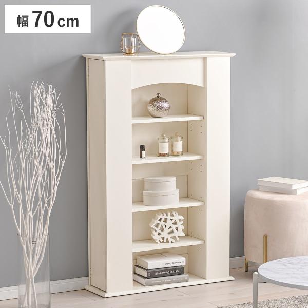 サイズ/約幅70×奥行21.5×高さ112cm内容量/1台材質/プリント紙化粧パーティクルボード生産国/マレーシア製耐荷重/隠し収納棚板：2.5kg引き出し1段あたり耐荷重/10kg組立状態/お客様組立品●置くだけでセンスアップする魔法のア...