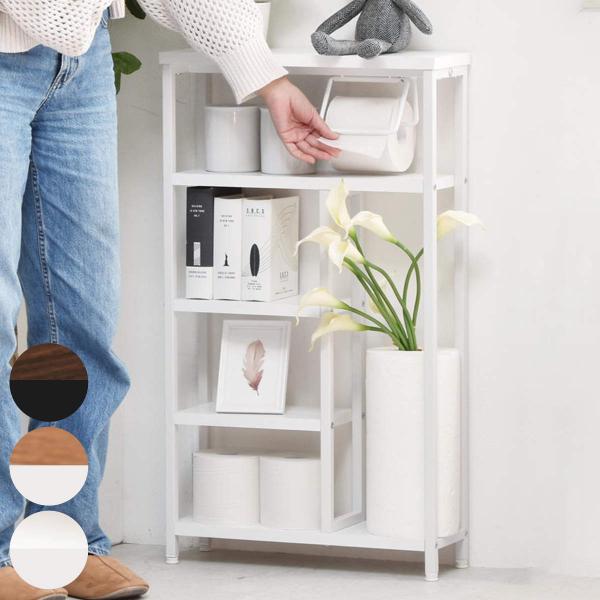 サイズ/約幅46×奥行15×高さ80cm重量/約5.3kg材質/天板：中質繊維板にメラミン貼り脚：スチールパイプ(粉体塗装)種類/ブラウン、ナチュラル、ホワイト耐荷重/底板：約7.5kg天板耐荷重/約15kg棚板1枚あたり耐荷重/棚板（大）...