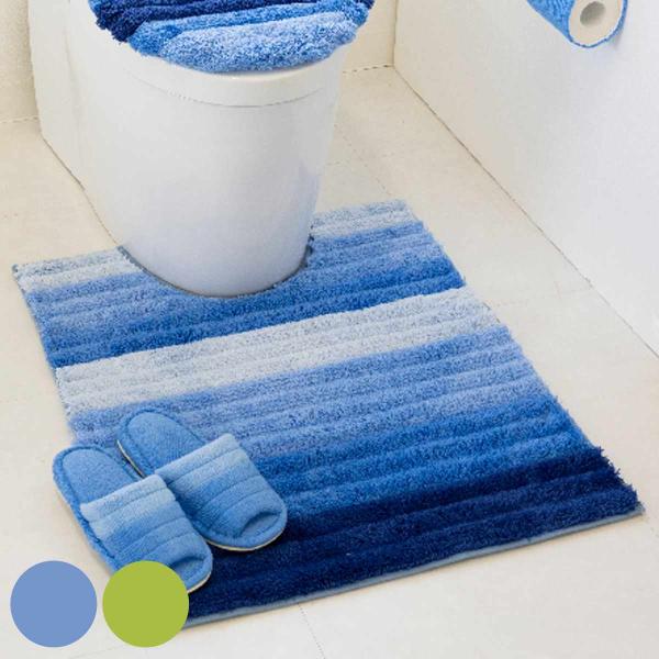 サイズ/約横63×縦75cm内容量/1枚材質/アクリル95％、ナイロン5％種類/ブルー、グリーン生産国/中国製洗濯/洗濯機使用可能乾燥機/使用不可滑り止め/加工あり●「フレッシュデオ」シリーズのトイレマット75×63cmです。●奥行が出るグ...