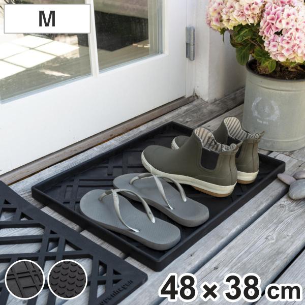 玄関マット チカ コペンハーゲン マルチラバートレイ M 屋外 （ シューズトレイ ゴム製 滑りにくい 玄関 2足分 ふち付き 外 幅48cm 車用 ガーデニング ）