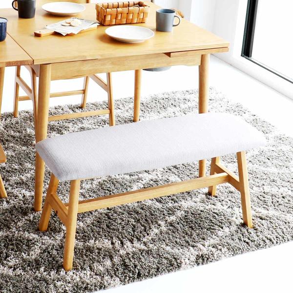 サイズ/約幅90×奥行32×高さ43cm重量/約5.35kg内容量/1台材質/フレーム：天然木（ラバーウッド材）座面：繊維板、ウレタンフォーム、ポリエステル100%ラッカー塗装（下地：ウレタン樹脂塗装）生産国/ベトナム製座面耐荷重/約130...