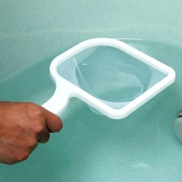 サイズ/約幅14.5×奥行15.5×高さ3cm重量/約70g内容量/1個材質/ネット：ナイロンフレーム：ポリプロピレン吸盤：塩化ビニル樹脂生産国/中国製耐熱温度/90度●角のアール型フレームが浴槽の隅にフィットして、髪の毛、ゴミを逃がさずす...