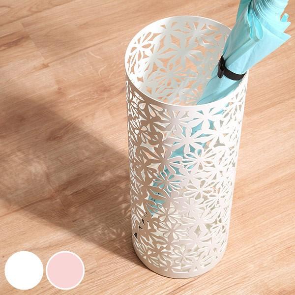 山崎実業 傘立て フラワー 円筒形 花柄 アンブレラスタンド （ 傘